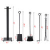 Costway 5 Pieces Fireplace Tools Set Iron Fire Place Tool set Stand Accessories
