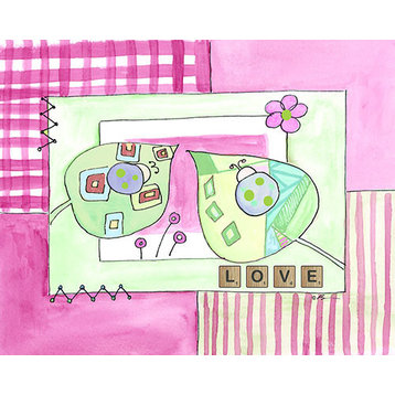 Love with Pink, Ready To Hang Canvas Kid's Wall Decor, 8 X 10