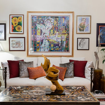 Transitional Maximalist Living Room Makeover