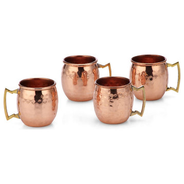 Modern Home Authentic 100% Solid Copper Hammered Moscow Mule Mug 2-Oz Shot Glas