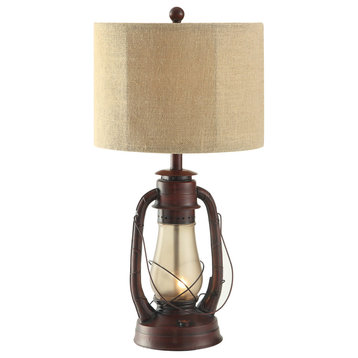 Lauren 2 Light Table Lamp in Rustic Red And Amber
