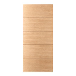 Chelsea: Exterior White Oak Flush Door with Horizontal Grooves and Horizontal Grain (1-3/4&rdquo;) - Windows And Doors