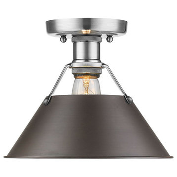 Orwell Flush Mount, Pewter, Rubbed Bronze
