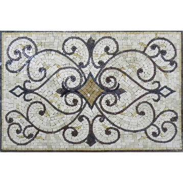 Rectangular Rug Mosaic, "Varinad", 44" X 30"