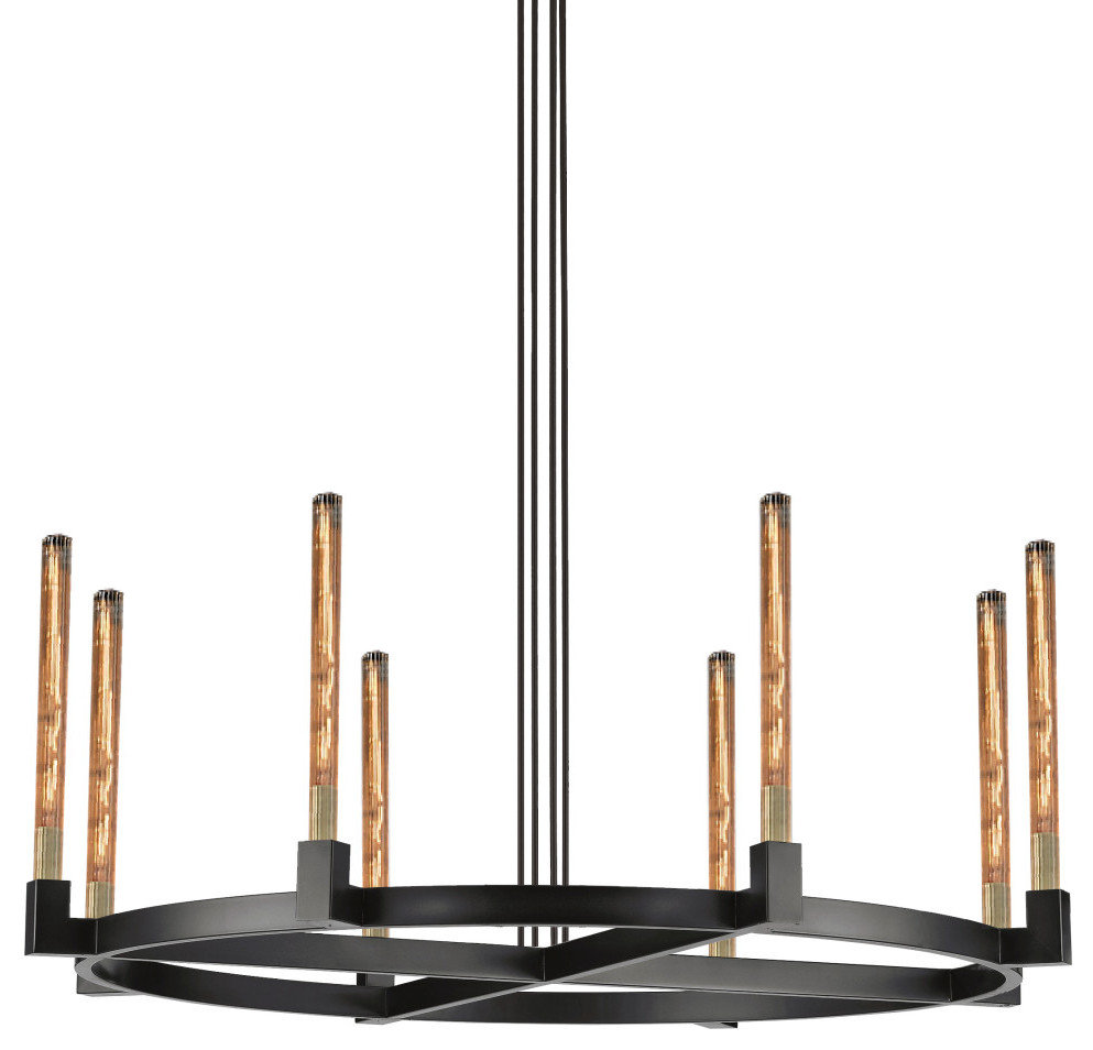 Corsica Round 48” Vintage Barn Metal Chandelier Industrial Loft Rustic ...