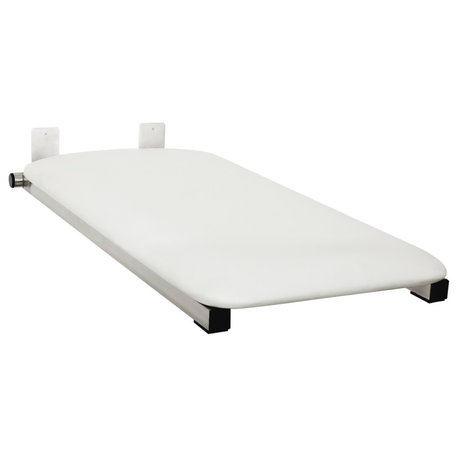 32"x13.5" End-Hung Wall Mount Folding White Padded Tub Seat For Adults