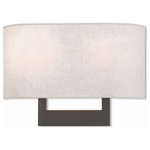 Livex Lighting - Livex Lighting 42421-07 Hayworth - Two Light ADA Wall Sconce - Raise the style bar with a designer wall sconce inHayworth Two Light A Bronze Oatmeal Fabri *UL Approved: YES Energy Star Qualified: n/a ADA Certified: YES  *Number of Lights: Lamp: 2-*Wattage:40w Medium Base bulb(s) *Bulb Included:No *Bulb Type:Medium Base *Finish Type:Bronze