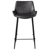 Cougar Counter Stool, Distressed Gray Leather - Set of 2