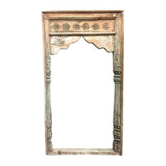 Mogulinterior - Consigned Antique Arch Headboard Floral Carved Welcome Gate Arch - Home Fencing And Gates