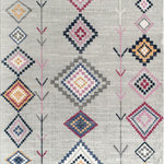Rugs America - Rugs America Bodrum BR15B Tribal Moroccan Native Gray Area Rugs, 8'x10' - With the Prabal area rug, the pride you feel in your great taste will increase with each step. Designed with a lush texture, this accessory is made from soft-touch polypropylene fibers and features an ultra soft, nearly half-inch thick pile'prompting happy feet. An energetic, Moroccan-style motif designed with vivid shades of blush and indigo are offset by a light graphite background. The Prabal is beautiful style with every step.