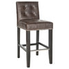 Safavieh Thompson Counter Stool, Leather With Nail Head, Antique Brown