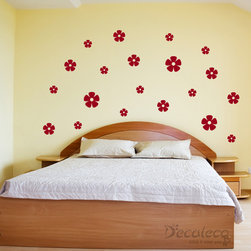 Set of 20 Sakura Flowers Cherry Blossom wall decal - Wall Decals