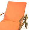 Noble House Perla Outdoor Chaise Lounge in Teak and Orange (Set of 2)