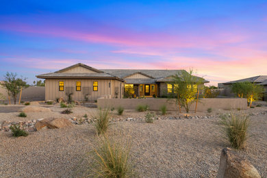 Example of a transitional exterior home design in Phoenix