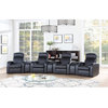 Coaster Cyrus 7-piece Leather Upholstered Recliner Set with Three Consoles Black
