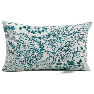 Kimberly Ann Indoor/Outdoor Throw Pillow, Set of 2, Tropical Jade, 12" X 20"