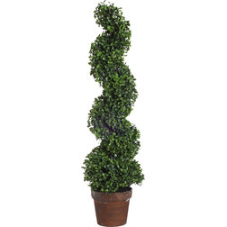 Traditional Artificial Plants And Trees 36" Artificial Boxwood Spiral Tree Plant