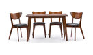 Sumner Mid-Century Style "Walnut" Brown 5-Piece Dining Set