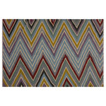 Bareens Designer Rugs - Modern Turkish Kilim Santiago Hand-Woven Wool Rug - 4'9'' x 6'8'' - Elevate the elegance of your home with this stunning hand-woven tribal Kilim wool rug. Meticulously crafted on a loom by the Nomad Turkman people using hand-spun wool and 100% natural vegetable dyes, these rugs are recognized for their repetitive geometric patterns, incorporating naturalistic floral and traditional designs. The contemporary fashion palette results in bold, sharp patterns that are incredibly versatile, as the pattern is the same on both sides. These reversible rugs feature a lighter shade on one side and brighter colors on the other, providing versatility according to preference. These unique rugs are made by knotting short strands of different colors onto the warps and securing them by tightly pressing the wefts. The designs are created by interweaving the various colored wefts and warps. Kilims are known for their exceptional durability and versatility, making them truly unique rugs.  Product Details    Rug Size: 4'9'' x 6'8''  Material: 100% Wool  Style: Kilim, Flat Weave, Dhurrie, Turkish, Southwestern, Rustic, Tribal  Colors: Grey, Red, Purple, Gold  Weave Type: Hand-Woven, Handmade  Pile Height: Less than 0.25 inch