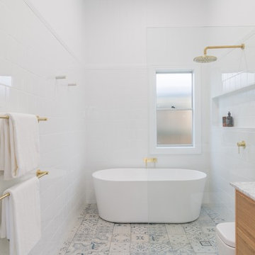 Minimalist Bathroom Remodel ft. Alexander 36-inch Natural Bathroom Vanity