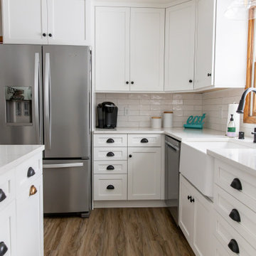 Transitional Kitchen Remodel Done in Snow Paint