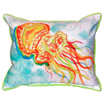 Orange Jellyfish Large Indoor/Outdoor Pillow, 16"x20"