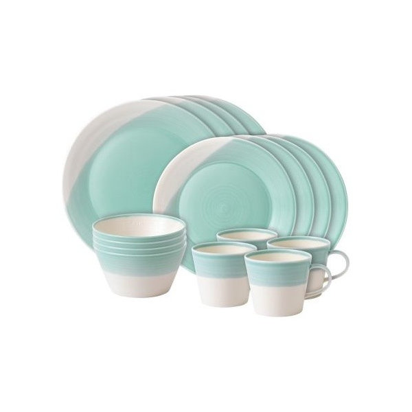 Royal Doulton 1815 Dinner Plates, Aqua, 16-Piece Set