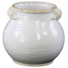Ceramic Tall Round Tuscan Pot, White