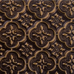 WC 20 Faux Tin - Backsplash Roll - (PVC) - 1 1/4 " Pattern - Antique Brass - Wallpaper