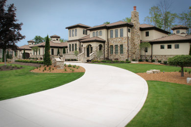 Mediterranean exterior home idea in Cleveland