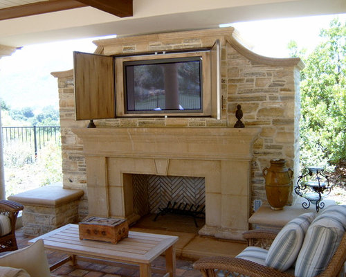 Browse 227 photos of Outdoor Fireplace Tv. Find ideas and inspiration for Outdoor Fireplace Tv to add to your own home.