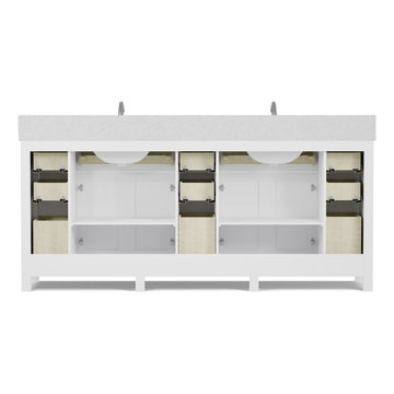 Caroline Parkway 78'' White Bathroom Vanity