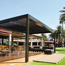 Modern terrace cover for restaurant patio - Awnings