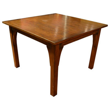 Crafters and Weavers Arts and Crafts Solid Wood Square Dining Table in Walnut