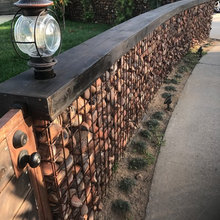 Rustic Wood & Stone Wall