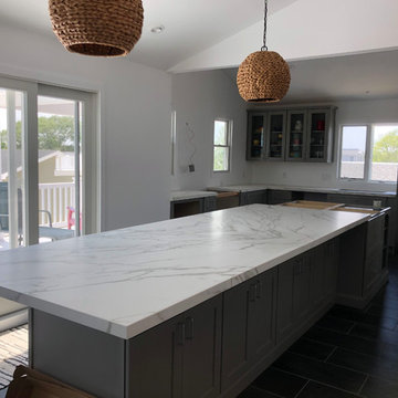Neolith Calacatta Silk Finish in Kitchen at North Jersey Beach House