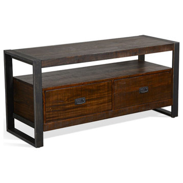 64" TV Stand Media Console Modern Rustic Industrial Cabinet