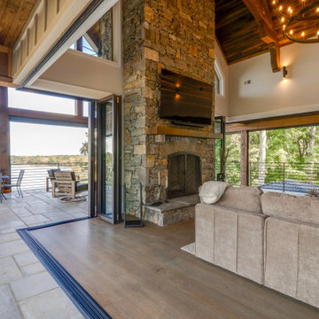 A Waterfront Retreat with 280-Degree Views via Open Corner Glass NanaWall Doors