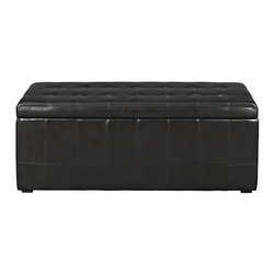 Abide Upholstered Vinyl Ottoman in Brown - Footstools And Ottomans