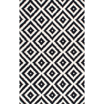 nuLOOM Hand-Tufted Geometric Tuscan Rug, Black, 9'x12'