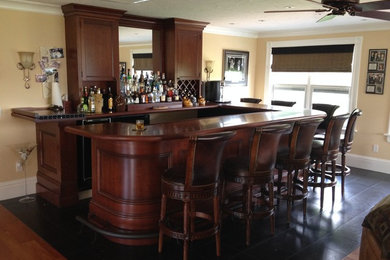 Inspiration for a contemporary home bar remodel in Providence