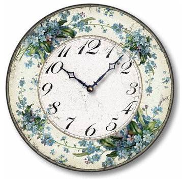Vintage-Style 12  Inch Forget Me Nots Wall Clock