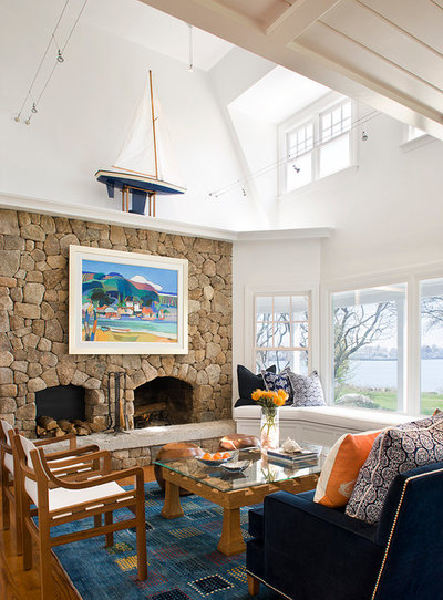 Beach Style Living Room by Michael McKinley and Associates, LLC