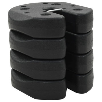 vidaXL Canopy Weights Set of 4 Weight Plates for Gazebo Tent Black Concrete