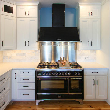 White and Gray Kitchen with Massive Storage Solutions