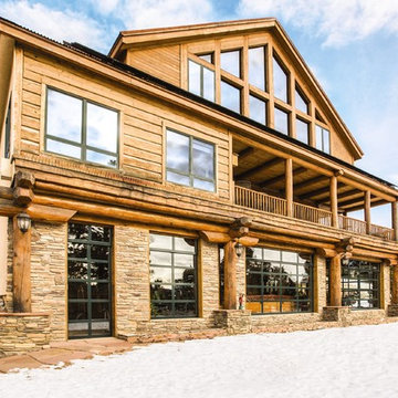 Glass Aluminum Doors on Mountain Home in Colorado Springs, Colorado