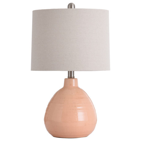 Cameron - Ceramic Table Lamp, Orange Mist