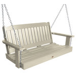 Highwood USA - Lehigh Porch Swing, Whitewash, 4' - 100% Made in the USA - backed by US warranty and support