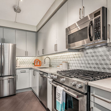 Fun, Contemporary Kitchen & Living Room in River North