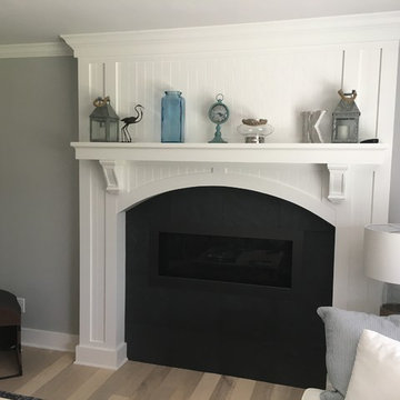 Custom wood fireplace surround